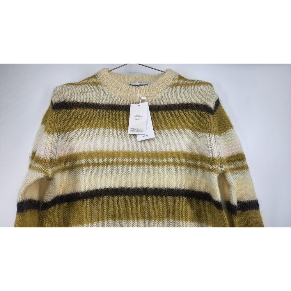 Mango Women's XS Olive Green Semi Transparent Alpaca Sweater NWT‎ - Picture 2 of 9